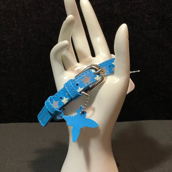 P0001 Pet Collar Light Blue with Stars - Picture 2 of 4